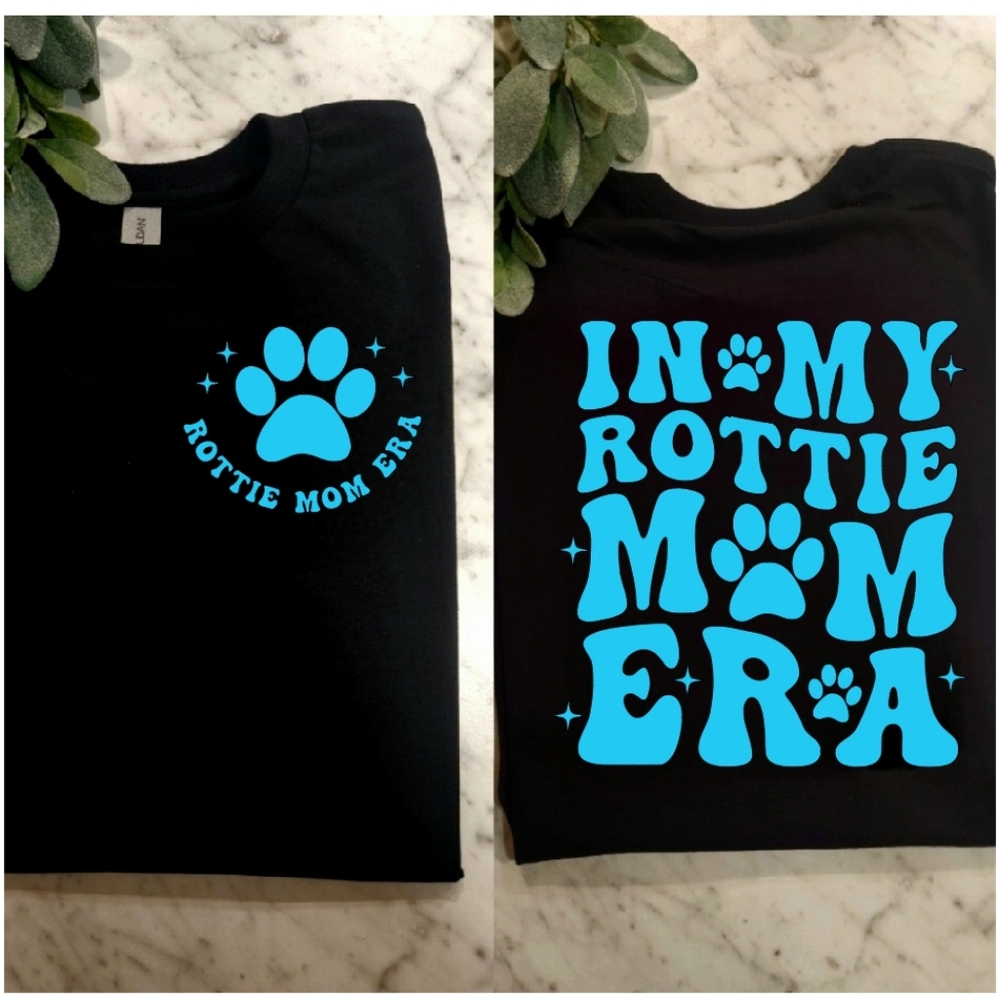 Rottweiler mom shirt rottie dog mom cute retro black and blue